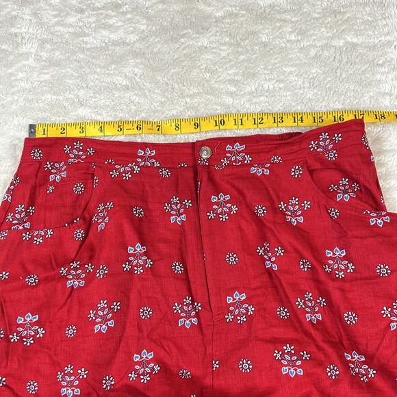 Crazy Horse Liz Claiborne Long linen skirt in red white and blue print, size 16W - Picture 3 of 7
